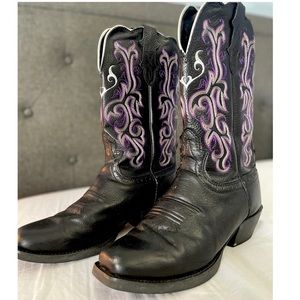 Justin’s Women’s Stampede 12” Black Deercow Western Cowboy boots